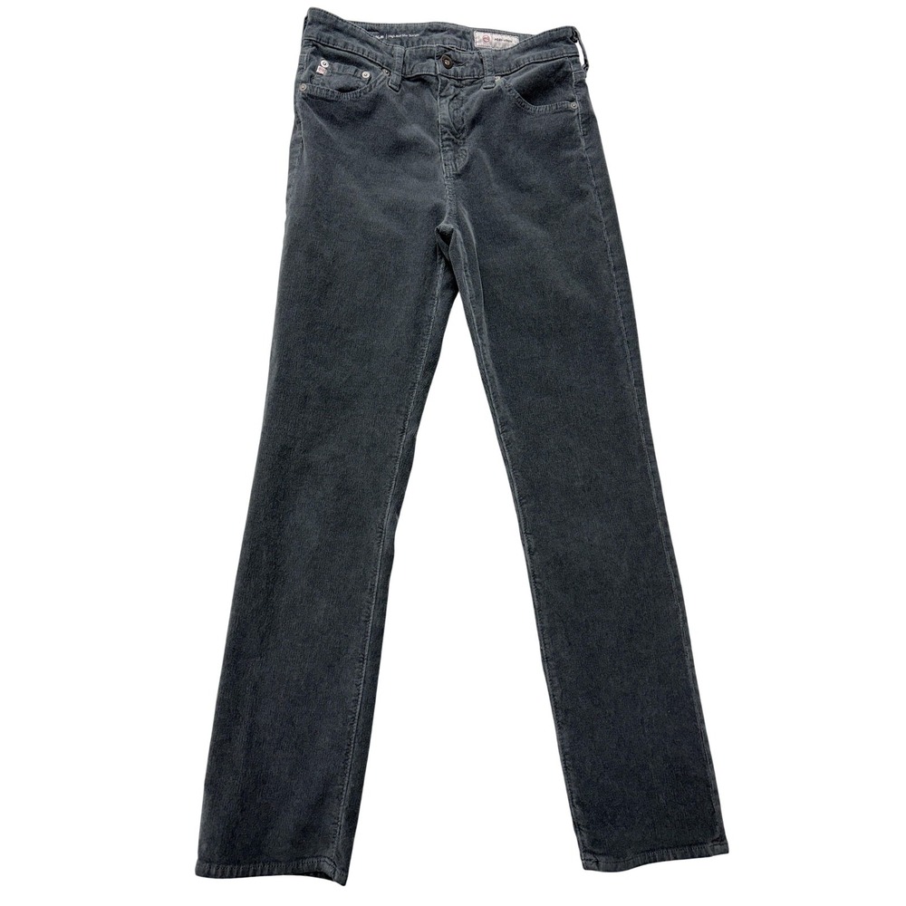 AG Adriano Goldschmied Mari Womens‎ 27 Gray Corduroy Slim Straight Stretch Jeans